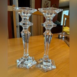 Mikasa 10” Lead Crystal Pair of Candle Holders - Czech Republic